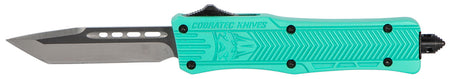 CobraTec CTK-1 Small STFCTK1STNS 2.75" OTF Tanto Plain D2 Steel Blade Tiffany Blue Aluminum Handle Glass Breaker