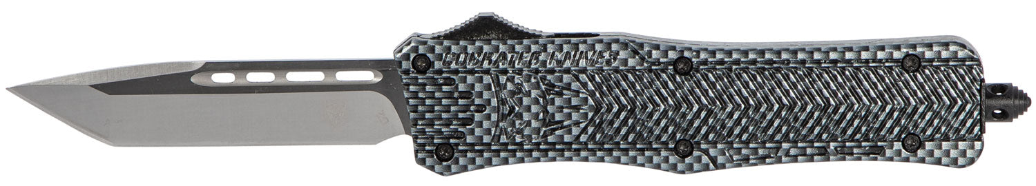 CobraTec CTK-1 Medium OTF Tanto Plain D2 Steel Blade Carbon Fiber Aluminum Handle with Glass Breaker Pocket Clip