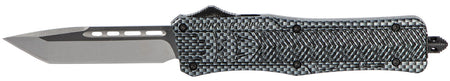 CobraTec CTK-1 Medium OTF Tanto Plain D2 Steel Blade Carbon Fiber Aluminum Handle with Glass Breaker Pocket Clip