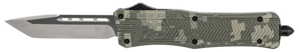 CobraTec CTK-1 Medium OTF Tanto Plain D2 Steel Blade Army DigiCamo Aluminum Handle with Glass Breaker Pocket Clip
