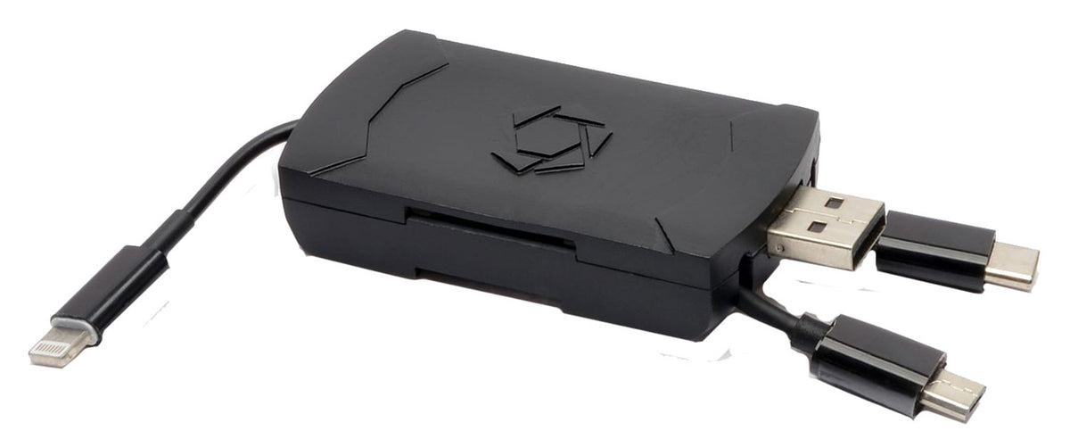 Stealth Cam STCQMCR 4-in-1 SD Card Reader USB-C Micro USB USB 2.0 Lightning