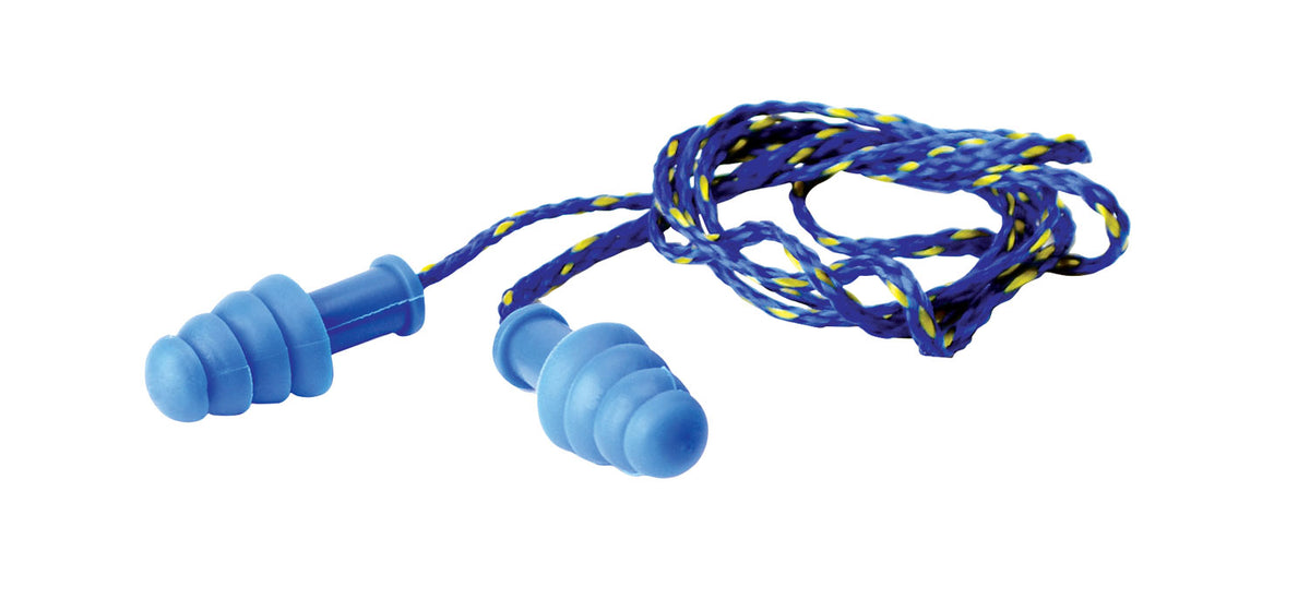 Walker's Corded Rubber Ear Plugs 27 dB In-the-Ear Blue Adult with Carrying Case
