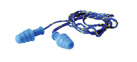 Walker's Corded Rubber Ear Plugs 27 dB In-the-Ear Blue Adult with Carrying Case