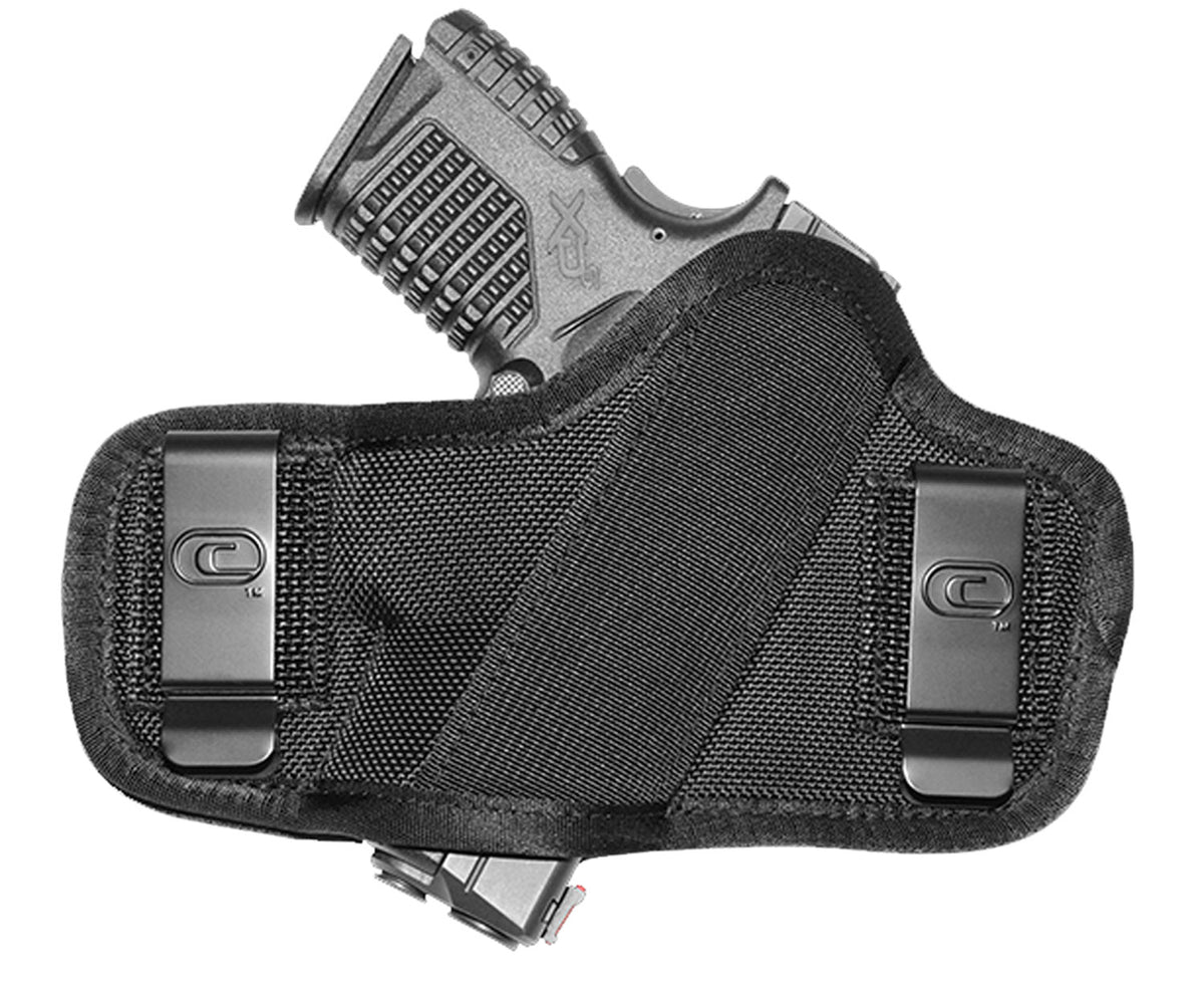 Crossfire Shooting Gear CRFCLPONSA1S2 The Clip-On OWB Holster Black Ballistic Nylon Belt Clip Ambidextrous Subcompact 2-2.50" Barrel