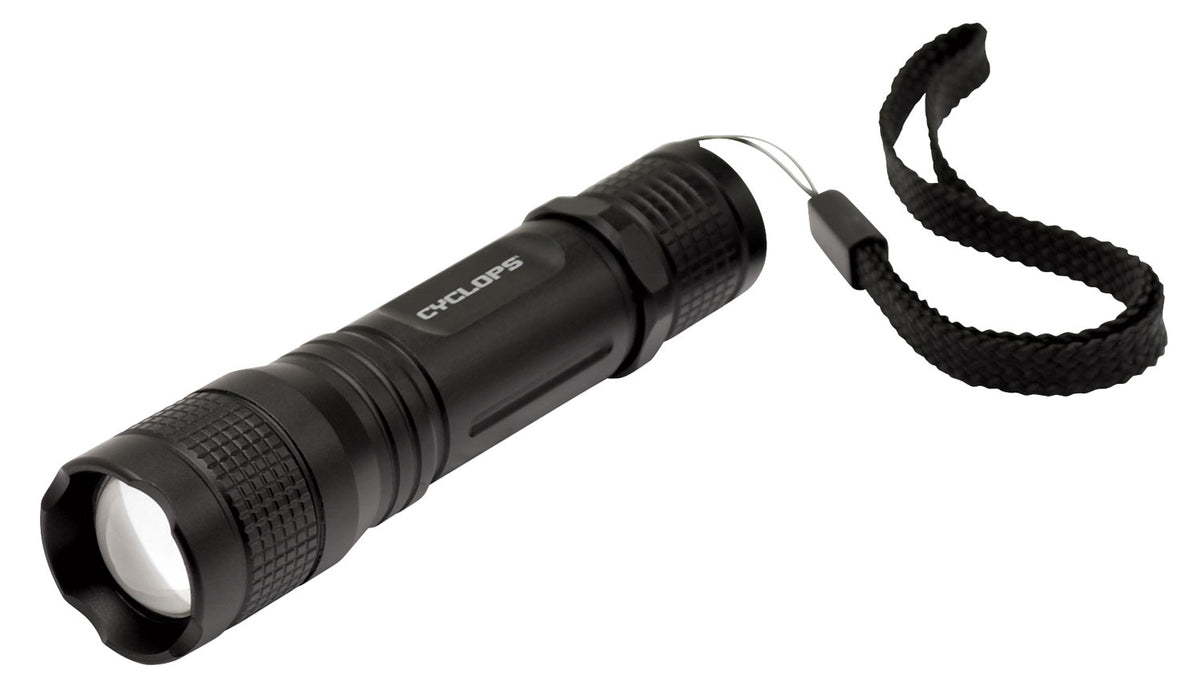 Cyclops CYCTF150 TF-150 Tactical Flashlight 150 Lumens White Cree LED Black Anodized Spot to Flood
