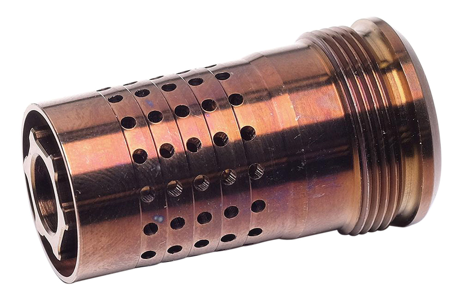 Q LLC Cherry Bomb 30 Cal Muzzle Brake 5/8"-24 tpi Copper 17-4 Stainless Steel