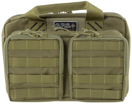 GPS Bags T1312PCT Tactical Quad +2 Tan Range Bag with YKK Lockable Zippers & 8 Mag Pockets, Holds 6 Handguns