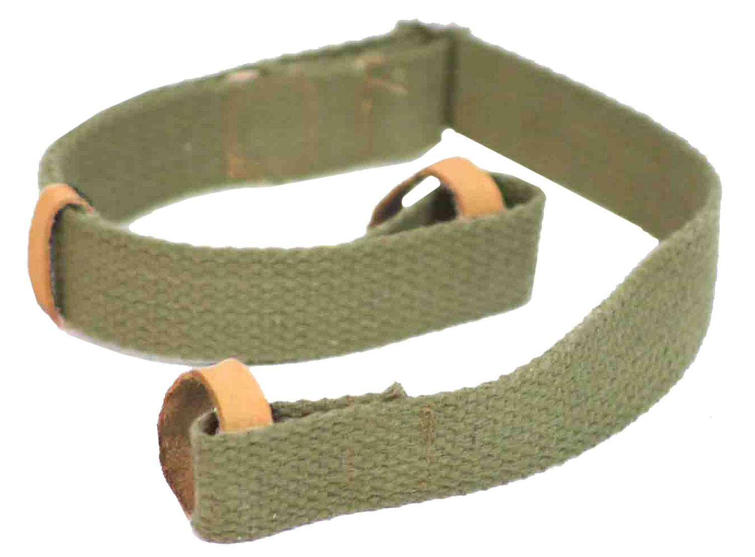 Crickett KSA803 Canvas Rifle Sling Green with Leather Trim Adjustable WWII Style