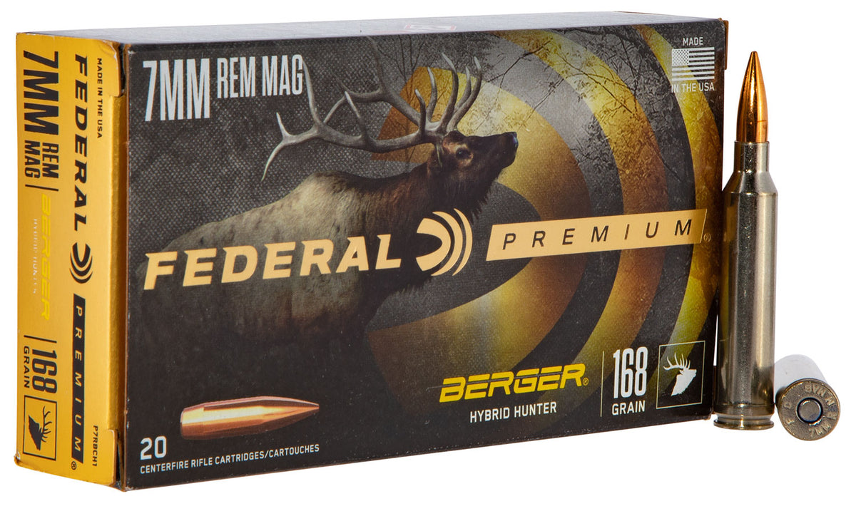 Federal P7RBCH1 Premium Berger Hybrid Hunter  168 Grain 7mm Remington Mag