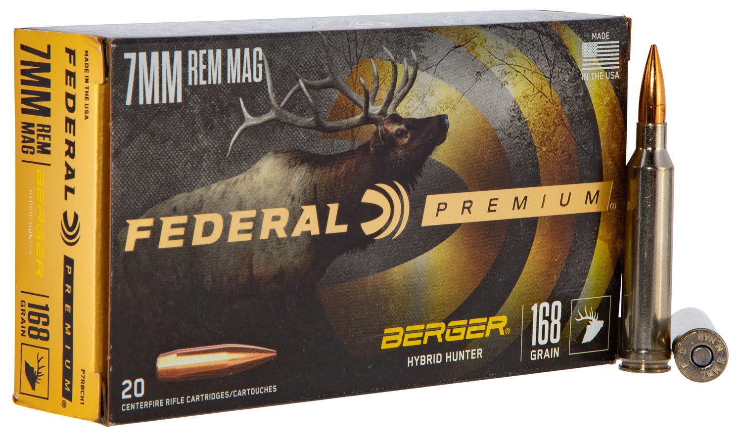 Federal P7RBCH1 Premium Berger Hybrid Hunter  168 Grain 7mm Remington Mag