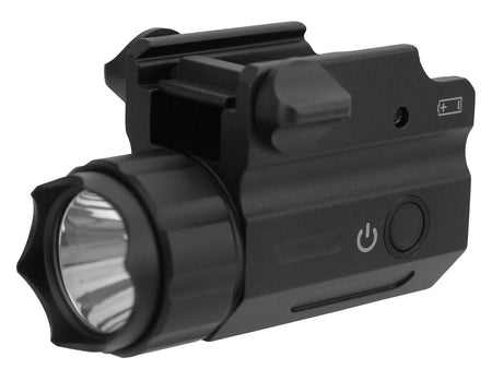 TacFire FLP360F Full-Size Pistol Rail Flashlight 360 Lumens Black White CREE LED