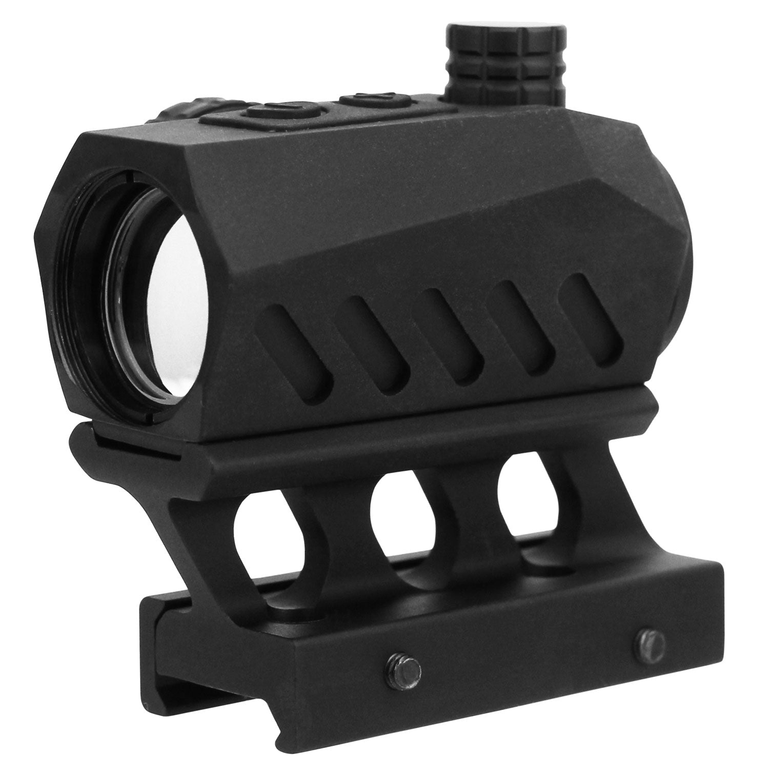 TacFire RD011 Dual Illuminated Red Dot Sight Black Anodized 1x20mm 4 MOA with Riser Mount