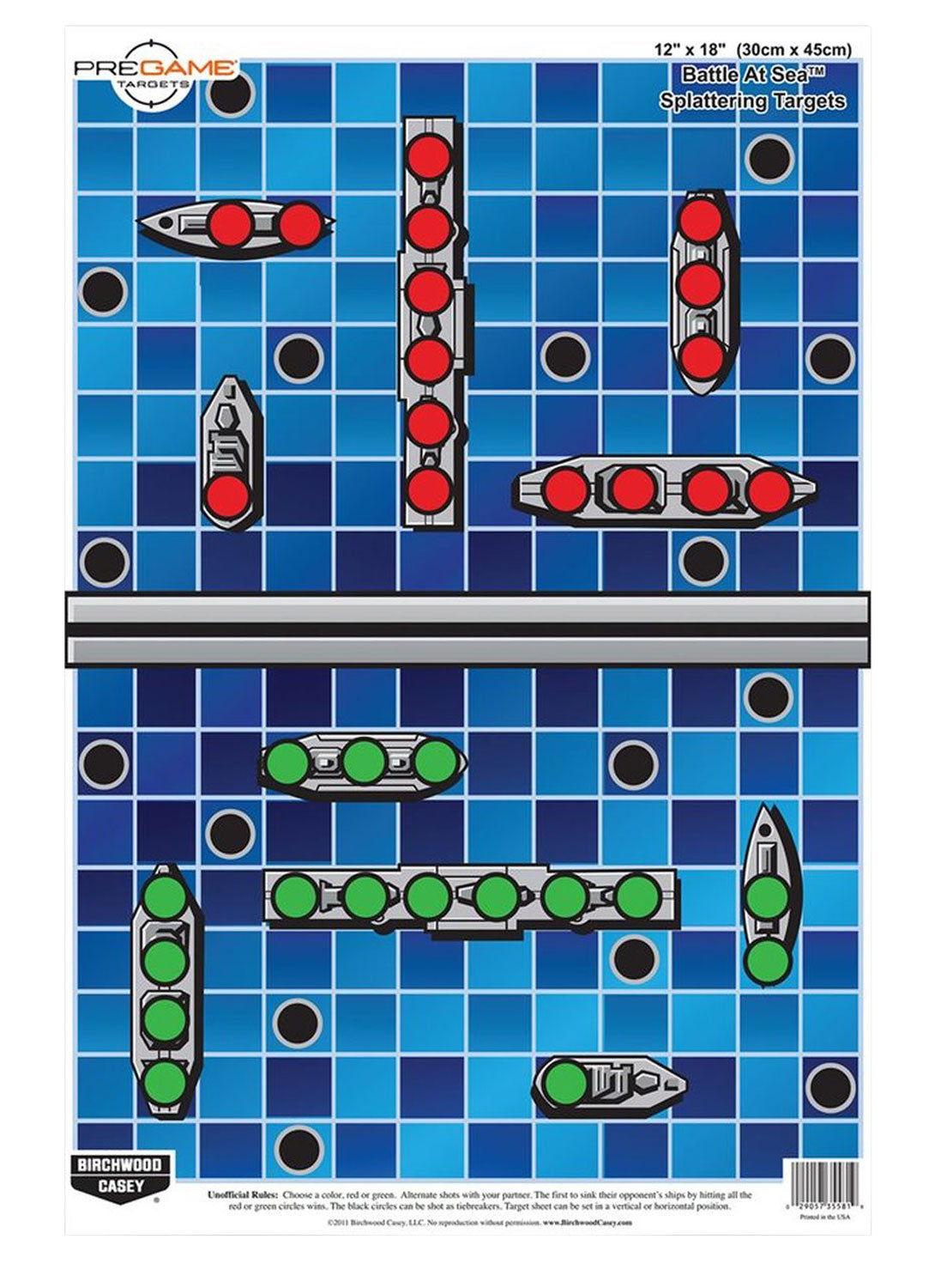 Birchwood Casey Pregame Battle at Sea Paper Hanging Target 12x18" 100 Pack
