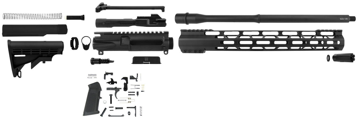 TacFire SSRK9MM16LPK AR Rifle Build Kit 9mm Luger Black Nitride Steel 16" Barrel Sports South Exclusive
