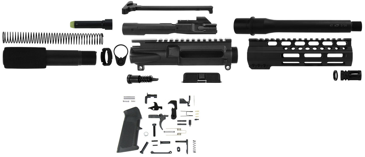 TacFire SSPK45ACPLPK AR Pistol Build Kit 45 ACP Black Nitride Steel 5/8"-24 TPI Sports South Exclusive