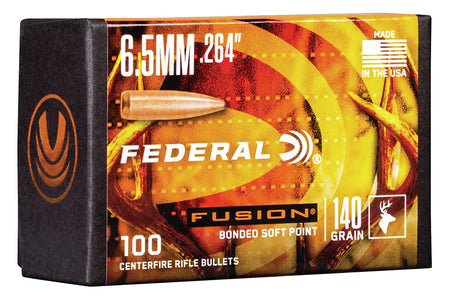 Federal FB264F2 6.5 Creedmoor .264 140gr Fusion Bonded Soft Point Reloading Bullets