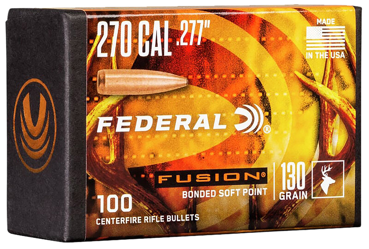 Federal FB277F2 270 Win .277 130gr Fusion Bonded Soft Point Reloading Bullets