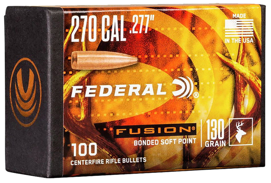 Federal FB277F2 270 Win .277 130gr Fusion Bonded Soft Point Reloading Bullets