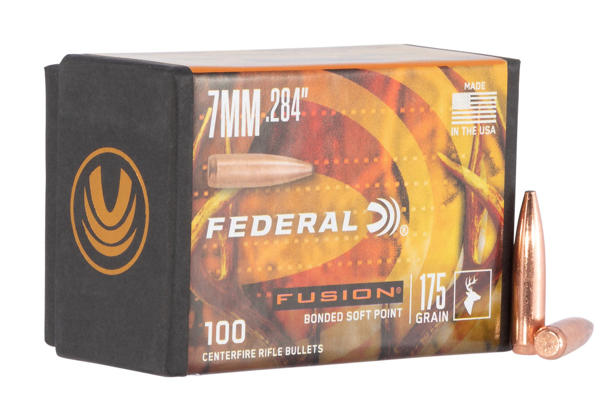 Federal FB284F4 7mm .284 175gr Fusion Bonded Soft Point Reloading Bullets
