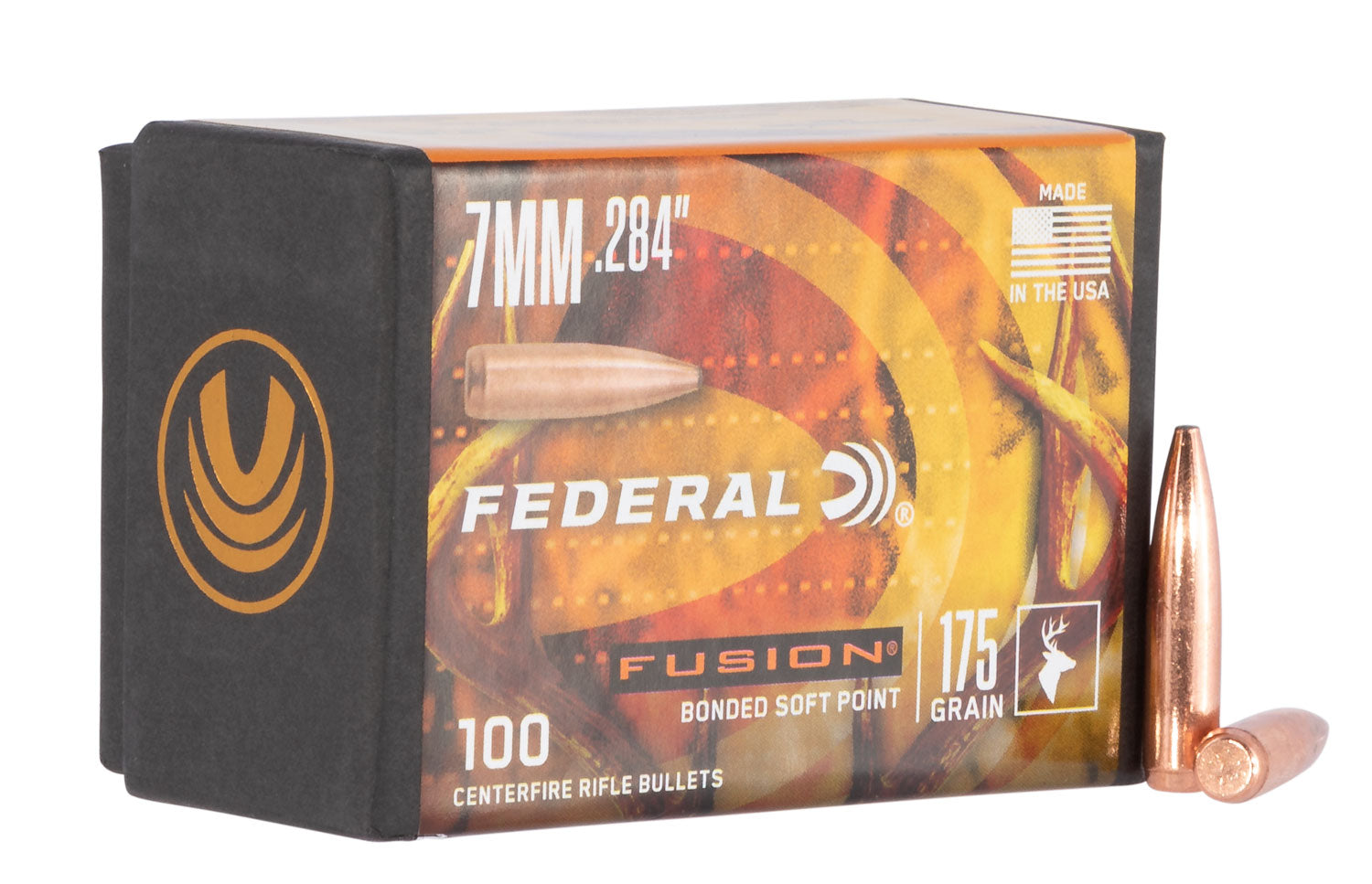 Federal FB284F4 7mm .284 175gr Fusion Bonded Soft Point Reloading Bullets