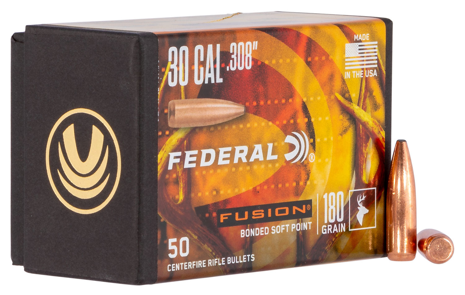 Federal FB308F4 30 Cal .308 180gr Fusion Bonded Soft Point Reloading Bullets