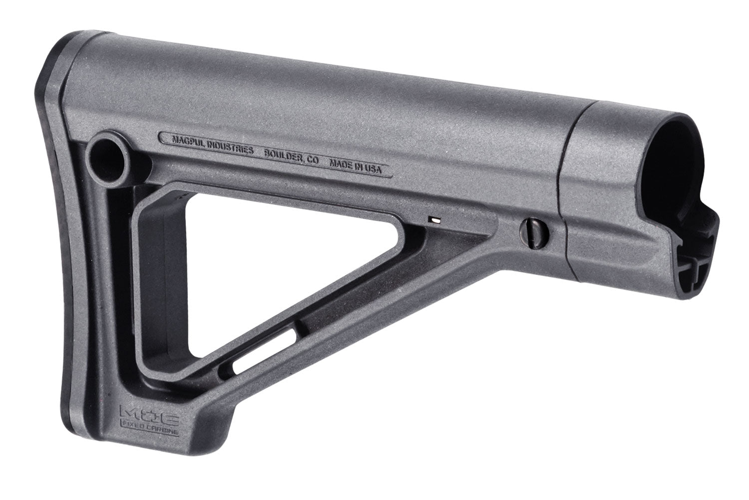 Magpul MAG480-GRY MOE Fixed Carbine Stock Stealth Gray Synthetic for AR-15/M16/M4 Mil-Spec Tube