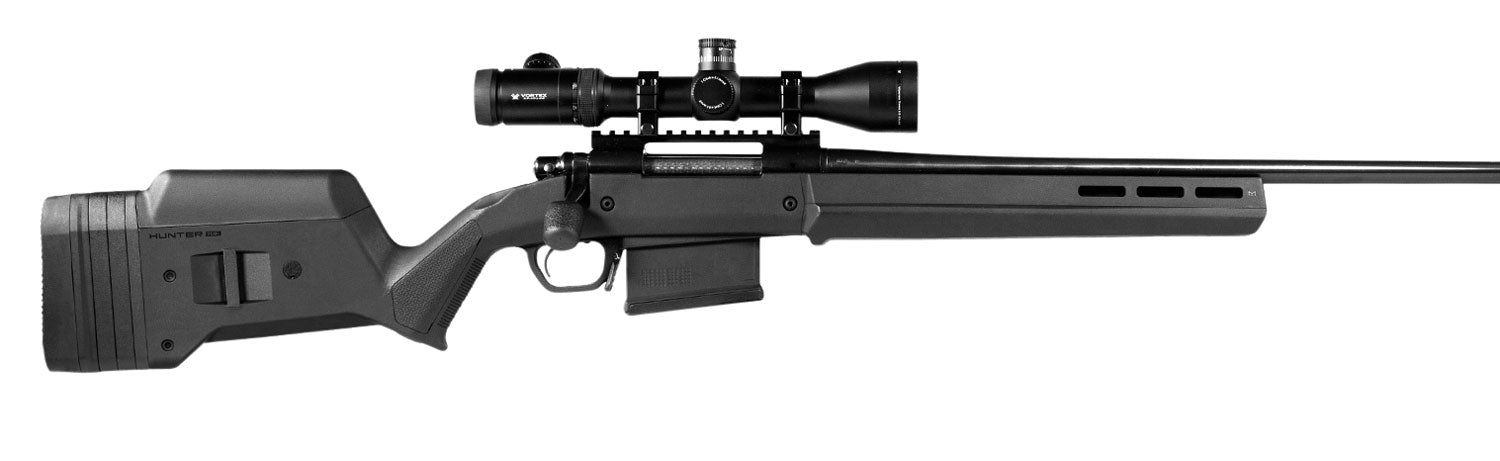 Magpul MAG483-BLK Hunter 700L Fixed Stock Black Synthetic with Aluminum Bedding for Remington 700 LA