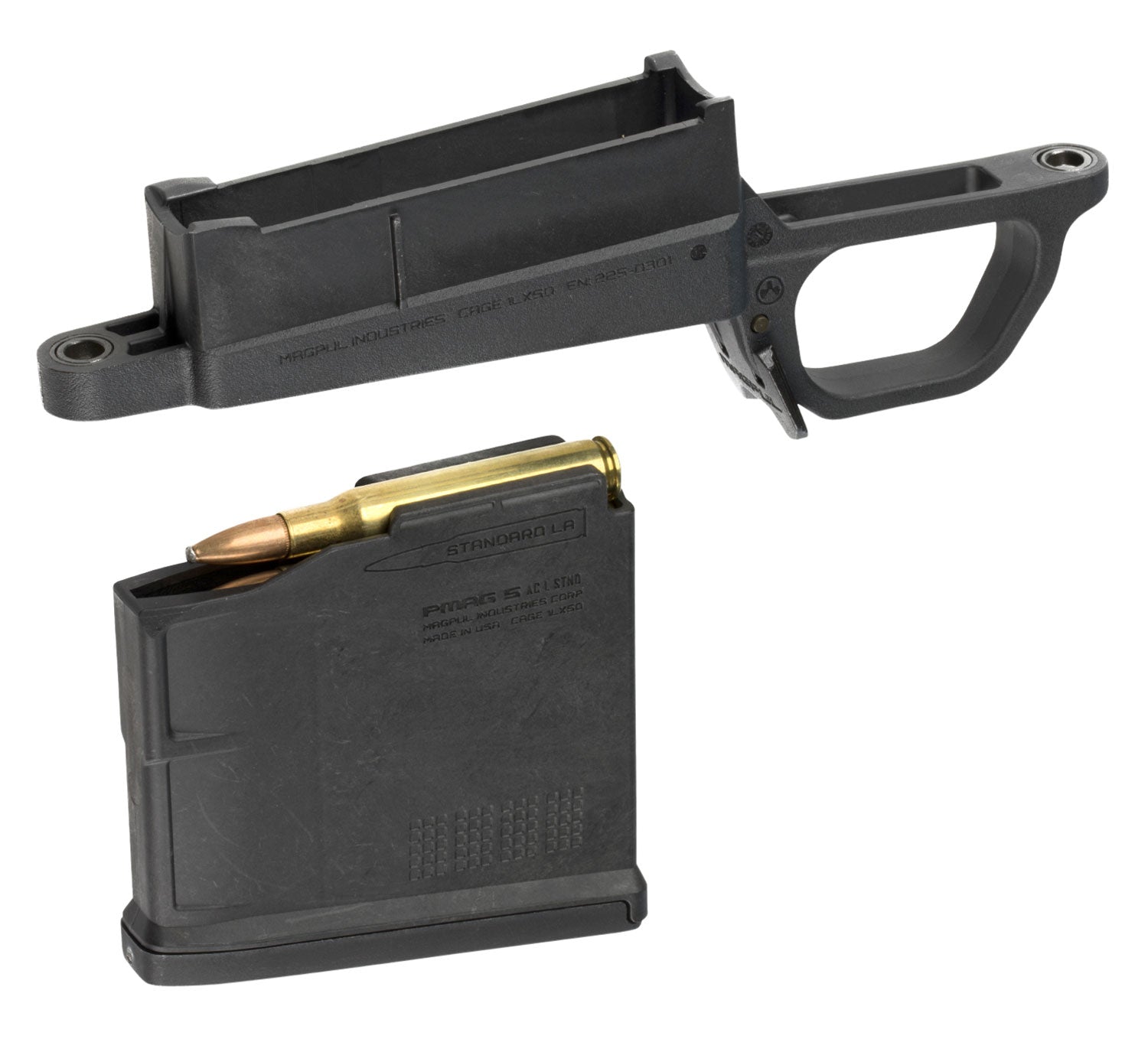 Magpul MAG489-BLK Bolt Action Magazine Well for Hunter 700L Stock Black Polymer Includes PMAG5 AC Long Action Magazine