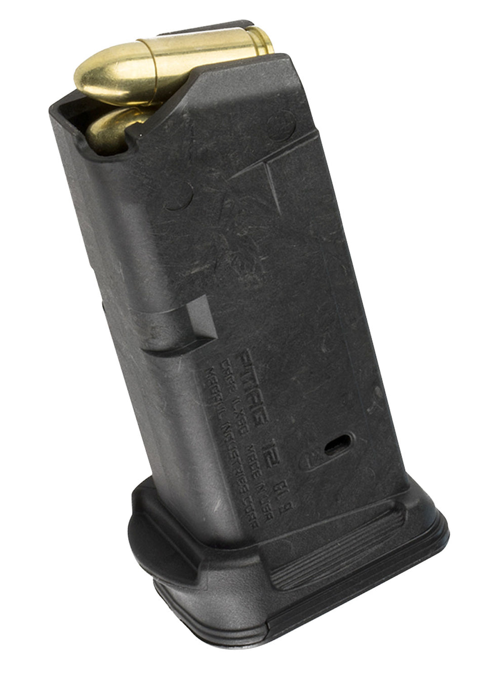 Magpul MAG674BLK PMAG 12 GL9 12-Round 9mm Luger Magazine Compatible with Glock 26 Black Polymer