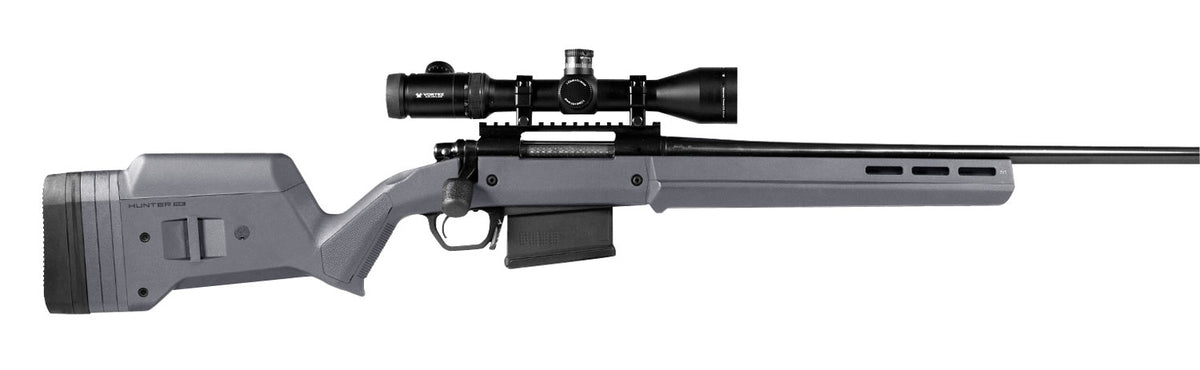 Magpul MAG931-GRY Hunter American Rifle Stock Stealth Gray Synthetic with Aluminum Bedding & Adjustable Comb for Ruger American SA