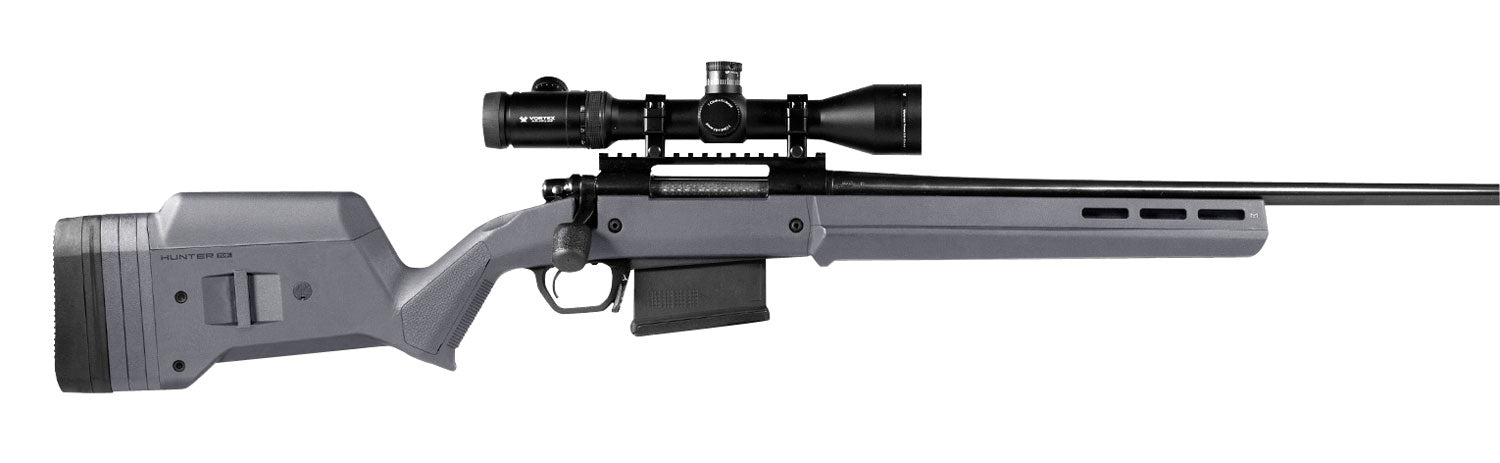 Magpul MAG931-GRY Hunter American Rifle Stock Stealth Gray Synthetic with Aluminum Bedding & Adjustable Comb for Ruger American SA