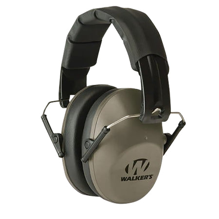 Walker's Pro Low Profile Folding Passive Earmuff 22 dB Over-the-Head Flat Dark Earth/Black Polymer