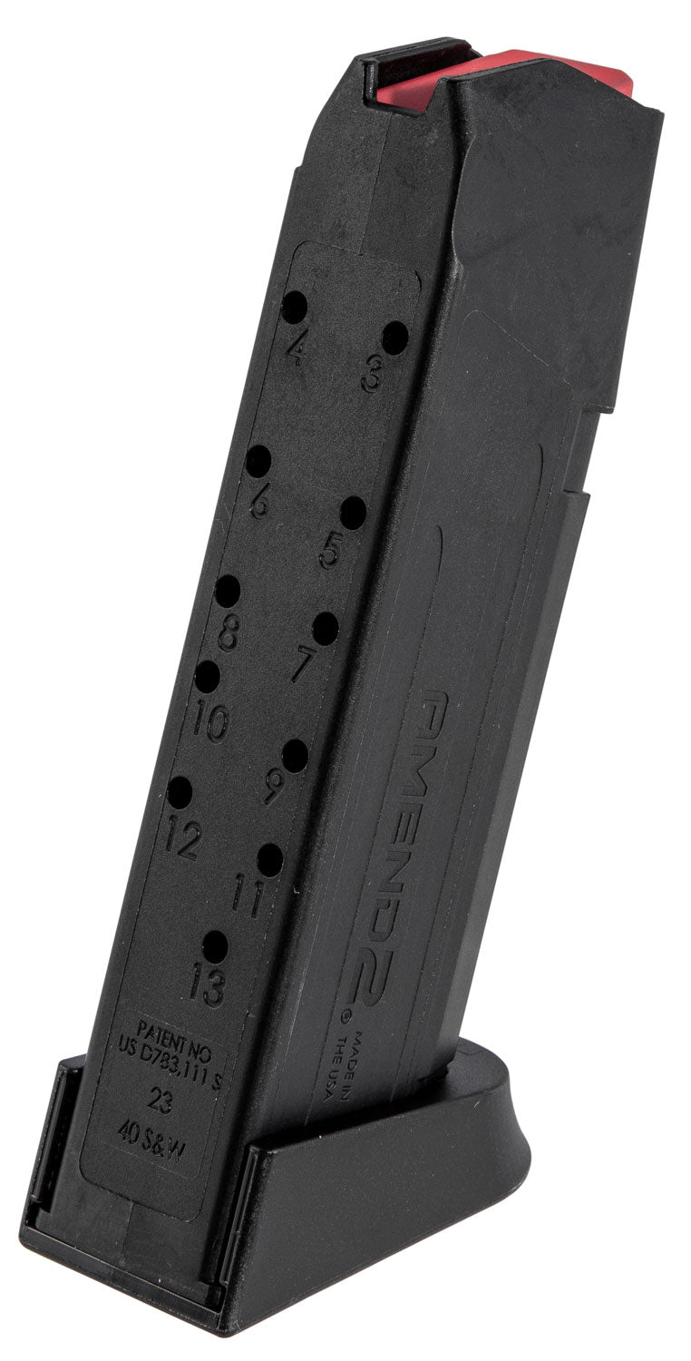 Amend2 A2GLOCK23BLK A2-23 13-Round .40 S&W Glock 23 Compatible Handgun Magazine Black Polymer