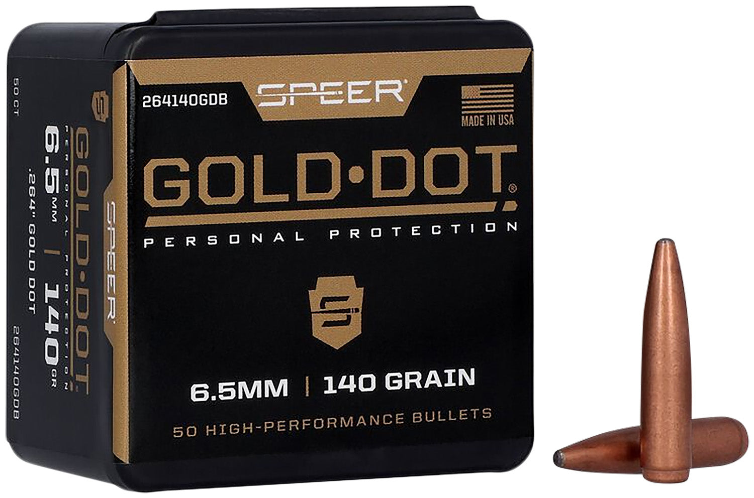 Speer 264140 Gold Dot 6.5mm 140gr SP Component Bullets 50/Box