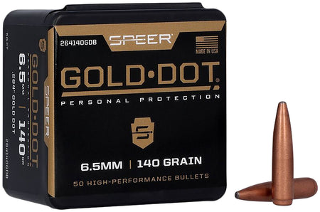Speer 264140 Gold Dot 6.5mm 140gr SP Component Bullets 50/Box