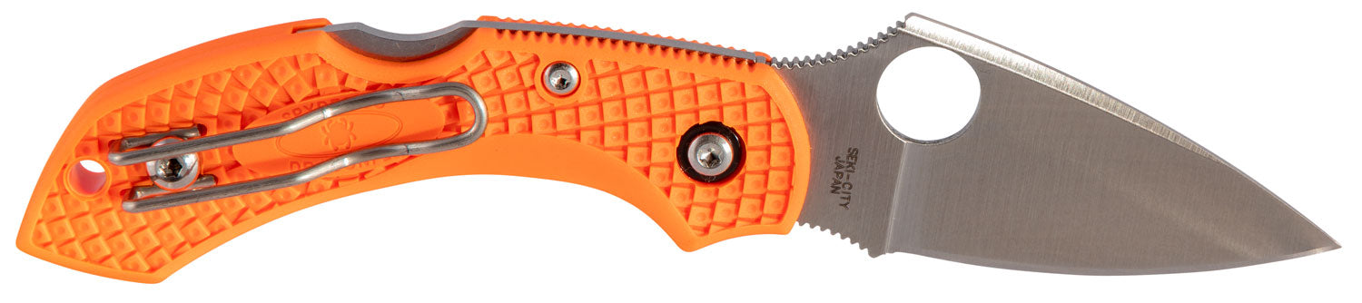 Spyderco C28POR2 Dragonfly 2 2.30" Folding Drop Point Plain VG-10 SS Blade Orange FRN Handle with Pocket Clip