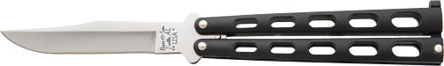 Bear & Son Butterfly Knife 3.58-Inch Black and Stainless Clip Point