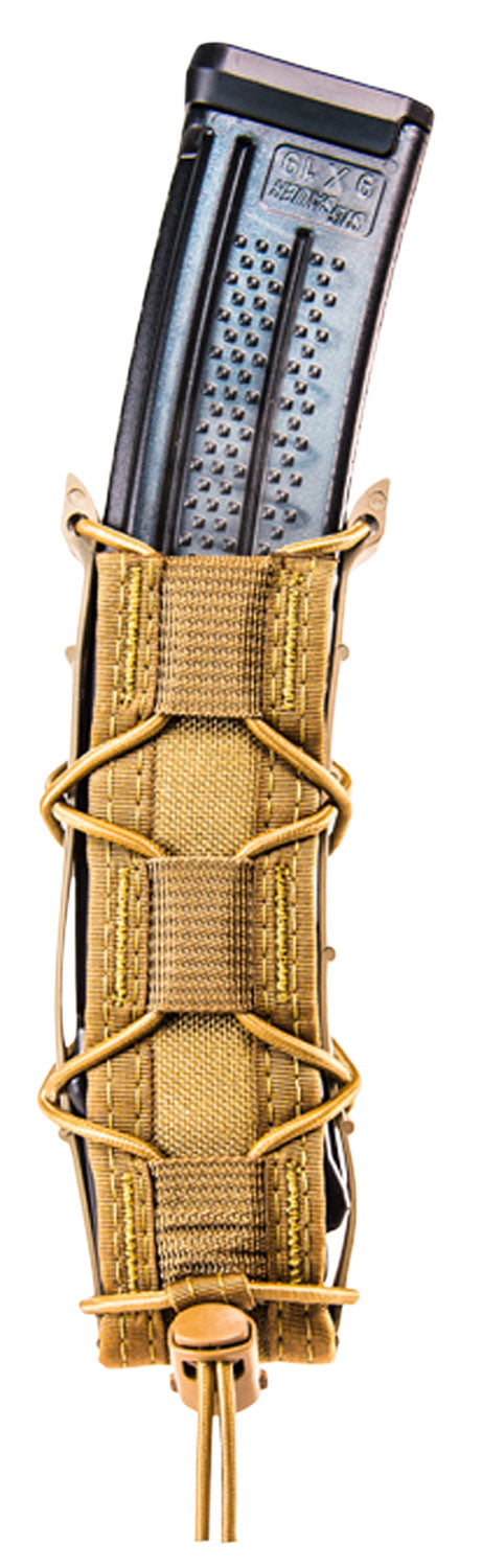High Speed Gear TACO Extended Pistol Mag Pouch Single Coyote Brown Nylon MOLLE 2" Belt Compatible