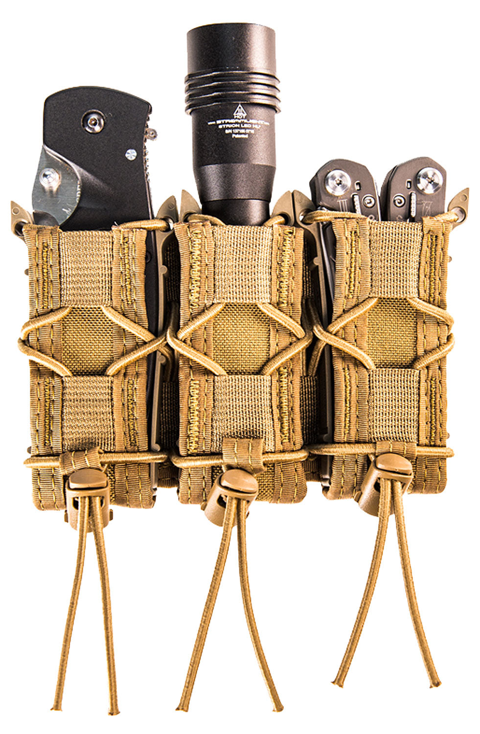 High Speed Gear TACO Triple Pistol Mag Pouch Coyote Brown Nylon MOLLE Belt 2" Wide