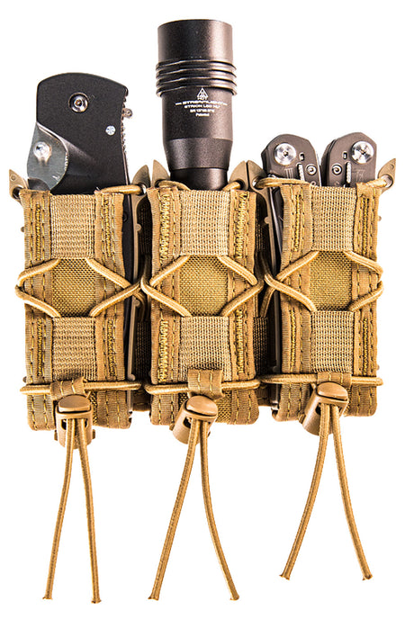 High Speed Gear TACO Triple Pistol Mag Pouch Coyote Brown Nylon MOLLE Belt 2" Wide