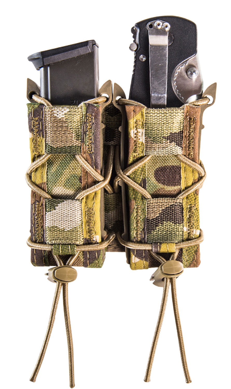 High Speed Gear TACO Double Pistol Mag Pouch MultiCam Nylon ABM Belt Mount