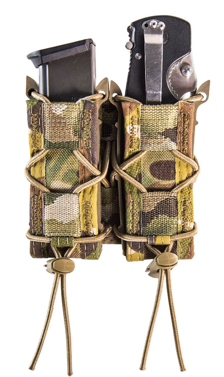 High Speed Gear TACO Double Pistol Mag Pouch MultiCam Nylon ABM Belt Mount