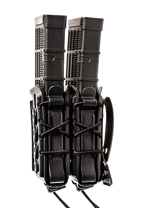 High Speed Gear TACO X2R Double Rifle Mag Pouch Black Polymer MOLLE Belt Mount