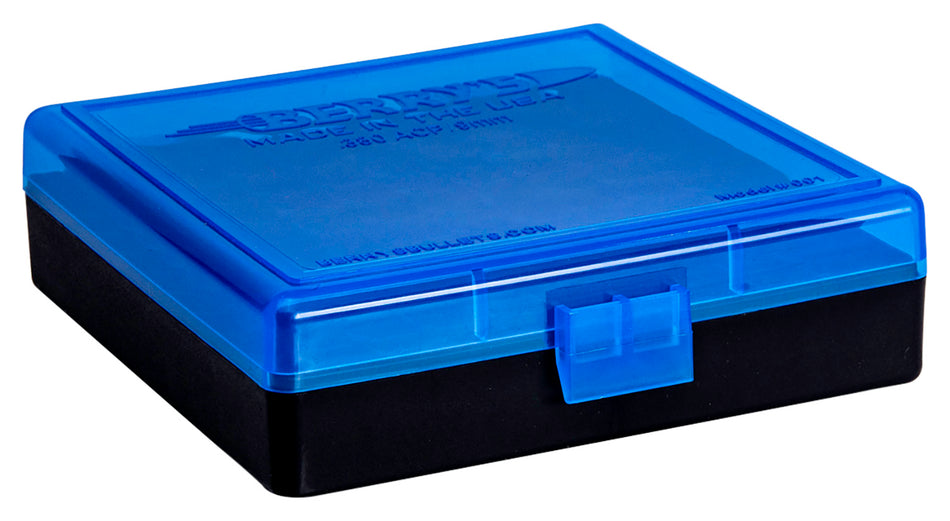 Berry's 69874 Ammo Box for 9mm/380ACP Blue/Black Polypropylene 100-Round