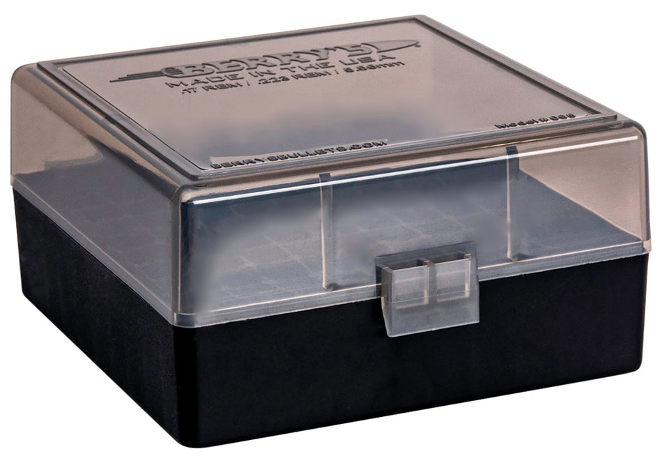 Berry's 11664 Ammo Box 223 Rem/5.56 NATO Smoke/Black Polypropylene 100-Round