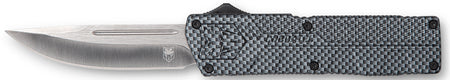 CobraTec Knives Lightweight 3.25" OTF Drop Point D2 Steel Blade Carbon Fiber Aluminum Handle with Pocket Clip