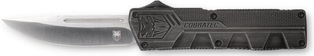 CobraTec Knives Lightweight 3.25" OTF Drop Point D2 Steel Blade Stonewashed Aluminum Handle with Pocket Clip
