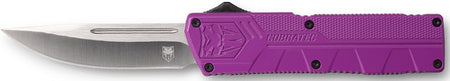 CobraTec Knives Lightweight 3.25" OTF Drop Point D2 Steel Blade Purple Aluminum Handle with Pocket Clip