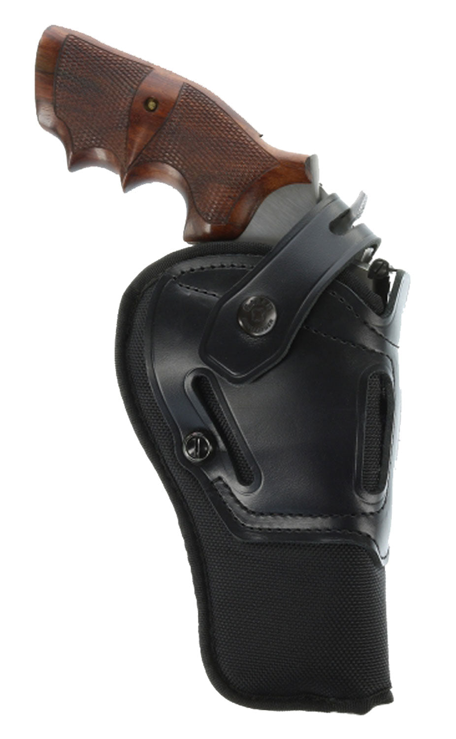 Galco SR46B Switchback OWB Black Leather Belt Slide Holster for Ruger GP100/S&W K Frame 6" Barrel, Ambidextrous