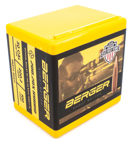 Berger 30417 30Cal 200.2gr Hybrid Target Reloading Bullets 100/Box
